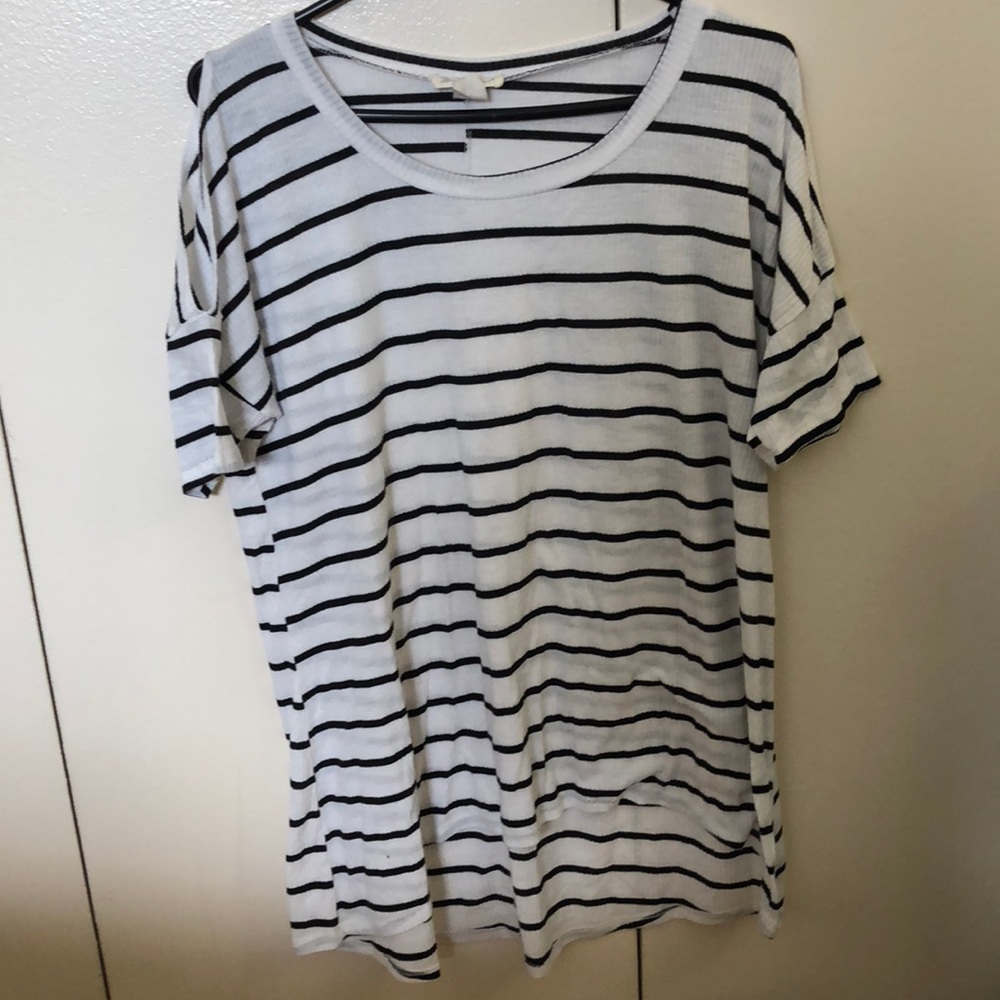 Striped cold shoulder tunic
